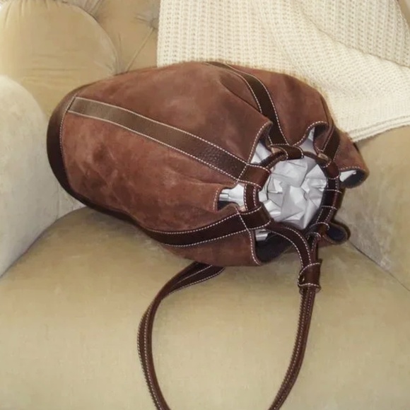 Sundance | Cheval Suede Drawstring Bucket Bag Backpack / Sling ♥ NWOT - Picture 3 of 7